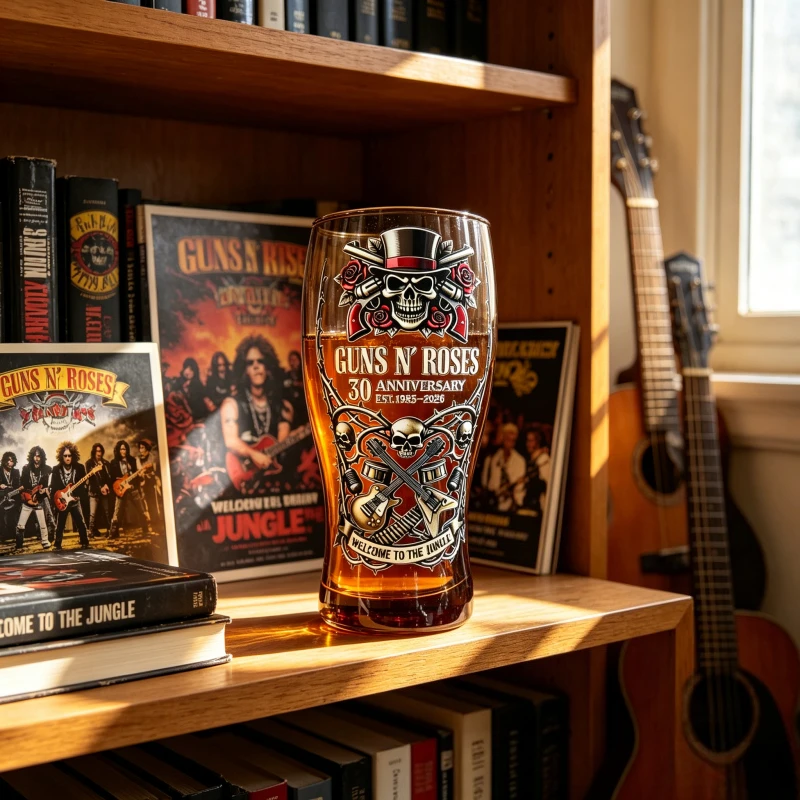 Фото Пивная кружка Guns N' Roses, винтажная стеклянная кружка в рок-стиле №5