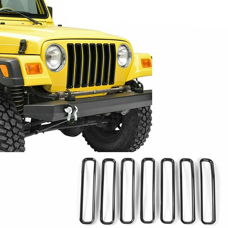 Комплект накладок на переднюю решетку радиатора для Jeep Wrangler TJ 1997 1998 1999 2000 2001 2002 2003