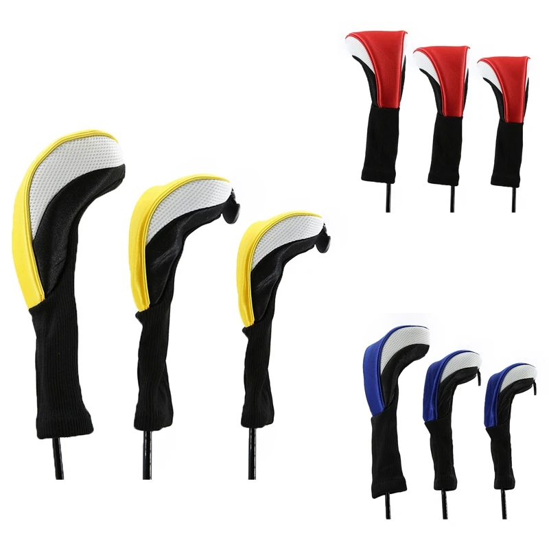 

3Pcs Golf Club Head Cover Fairway Hybrid Golf Club Head Covers Interchangeable Number Tag
