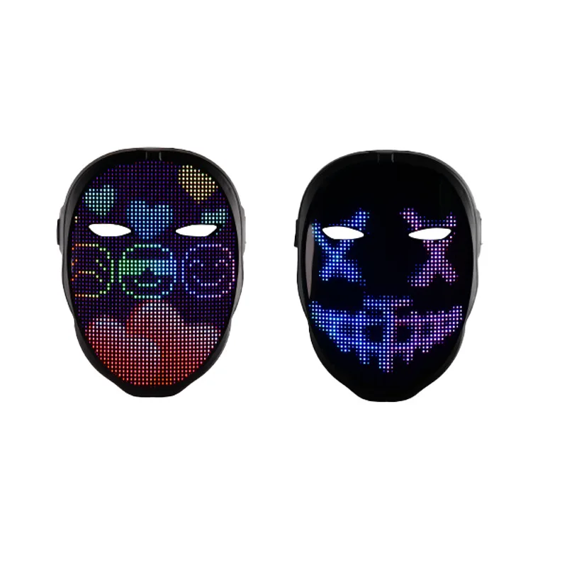 LED color mask Display screen app Face-changing glow mask Bar nightclub grimace mask Halloween LED mask