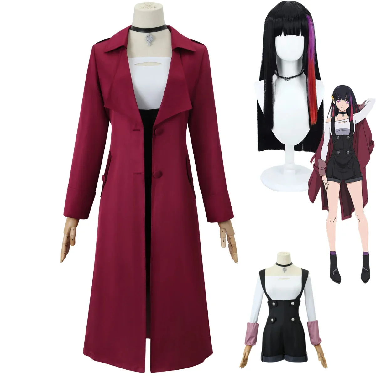 Новинка 2024 костюм для косплея аниме цвета металлик румяна красная звезда длинный