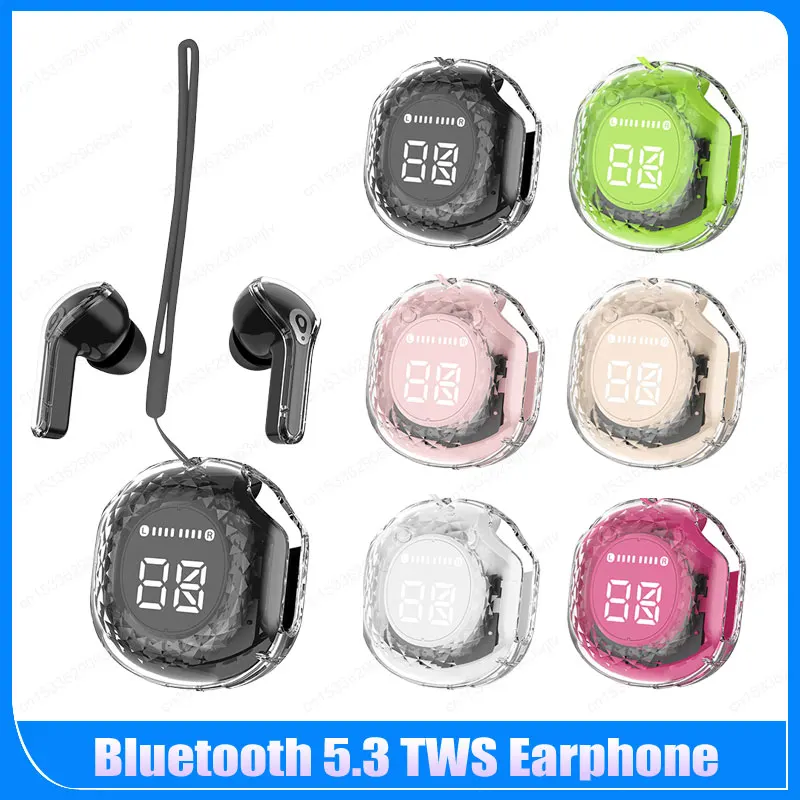 TWS-наушники Bluetooth 5,3, беспроводные наушники с шумоподавлением, водонепроницаемость IPX6, цифровой экран, Внутриканальные наушники