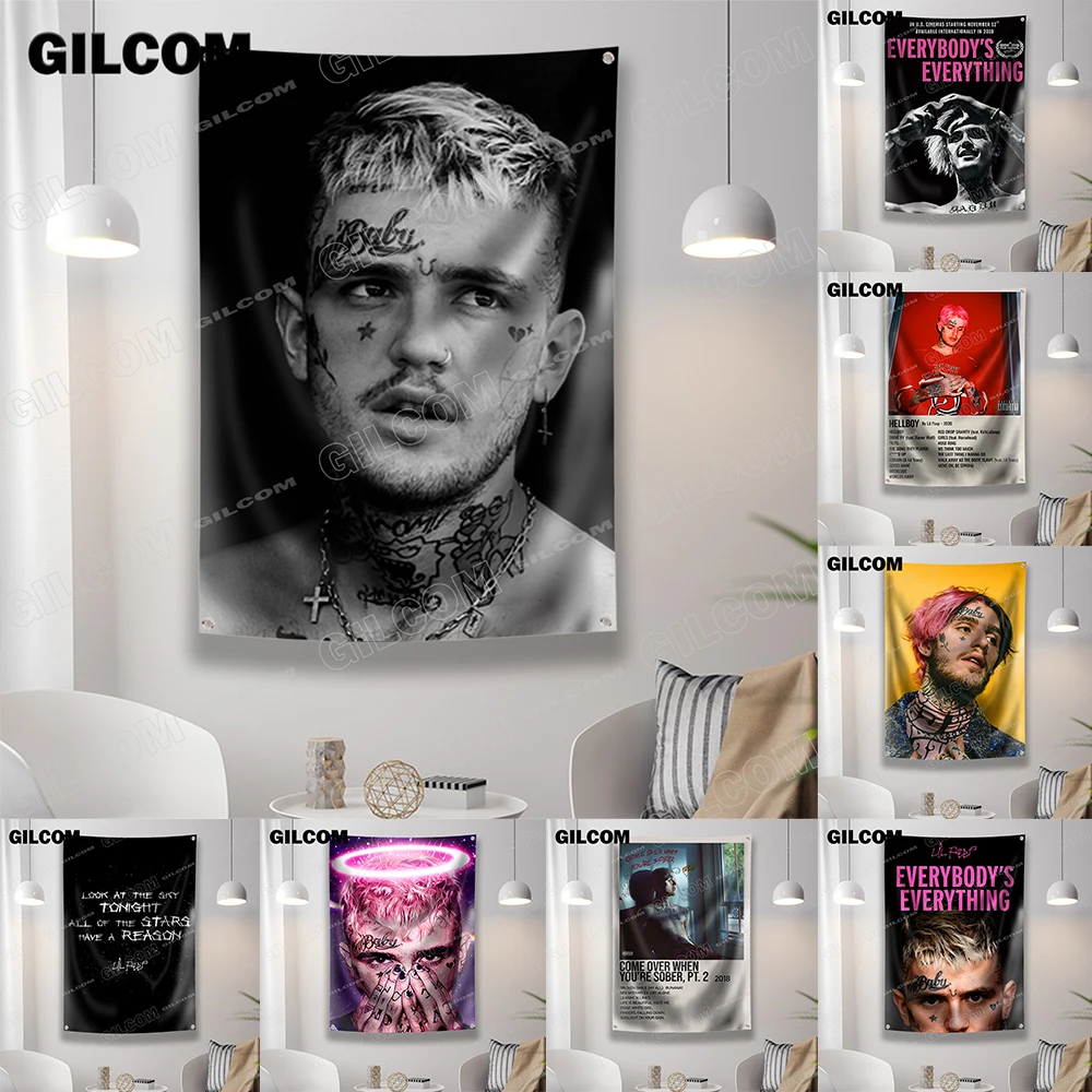 Lil Peep, флаг рэпера, хип-хоп, популярный музыкальный постер со звездами певицы, искусственный баннер для дома