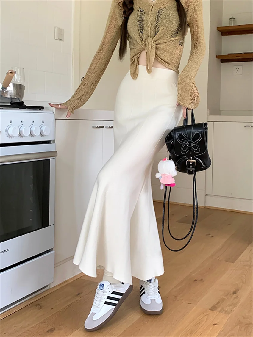 Женская трикотажная юбка-годе Alien Kitty элегантная облегающая юбка в винтажном