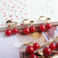 10pcslot fashion jewelry 3d fruit enamel charms cute gold tone cherry charms pendants for jewelry making earring finding