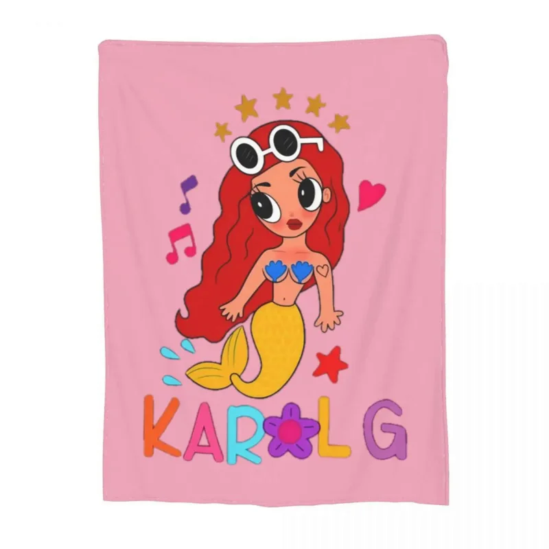 

Karol G Mermaid Blanket Fleece Printed Bichota Season Cozy Lightweight Throw Blankets For Bed Office Plush Thin Quilt