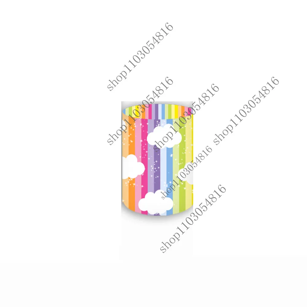 MINISO Care Bears Round Photography Backdrop For Girls Birthday Party Circle Photo Background Booth Plinth Covers Polyester