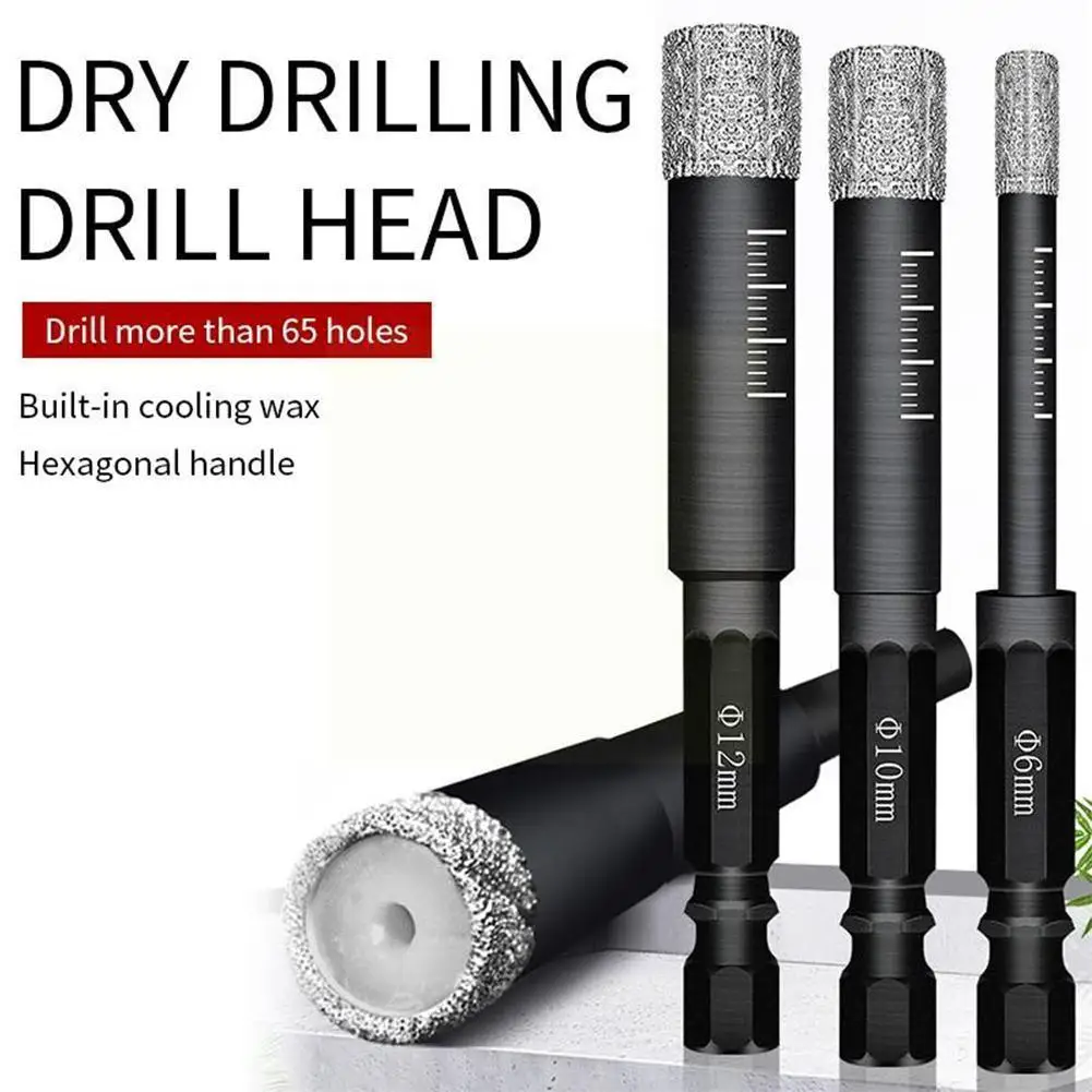 

Dry Tile Drill Bits Brazing Dry Tile Drill Bit Marble 5mm/6mm/8mm/10mm/12mm/14mm/16mm Tile Vitrified Granite Hole Opener Q9J6