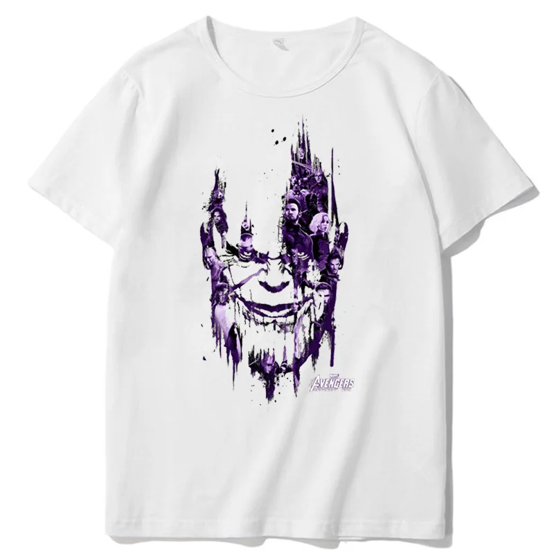 

Thanos Smirk Avenge Classic graphic t shirts short sleeve t-shirts Harajuku Streetwear O-neck T-shirt Summer Men's clothing
