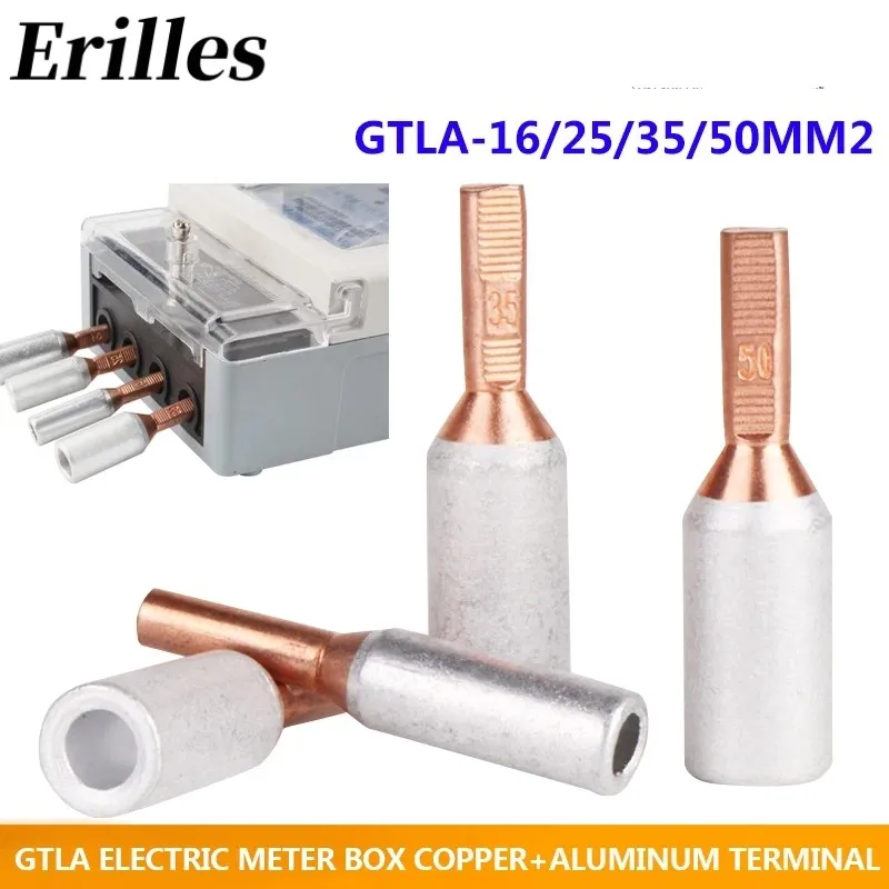 

5/10pcs GTLA-10/16/25/35 10mm2 Electric Meter Box Terminal Copper Aluminum Wire Connector Terminal Cable Lugs Bare Terminal