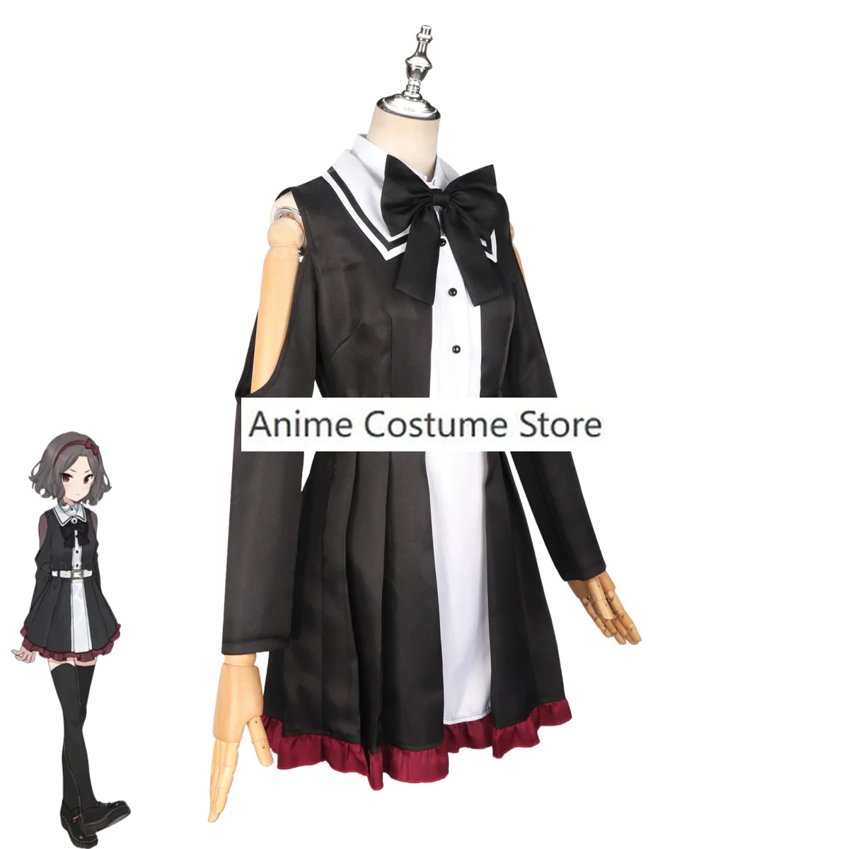 Женский костюм для косплея из аниме группы CRY Tomo Ebizuka черное платье без бретелек