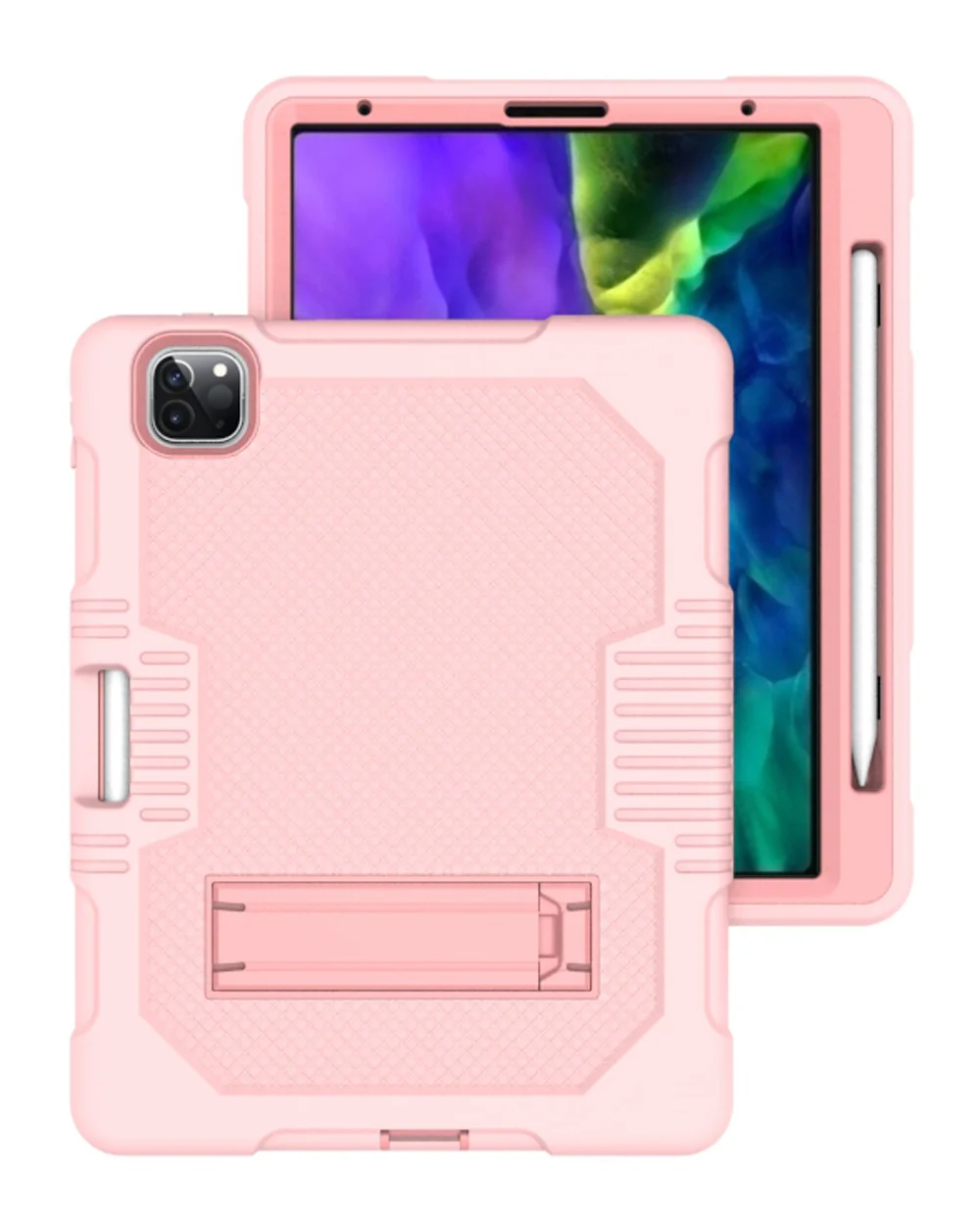 

For Apple iPad Pro 12.9 " 11 " 2018 2020 2021 / Air 4 10.9" Kids Safe Silicone Tablet Case Robot Tablet Stand Protective Cover