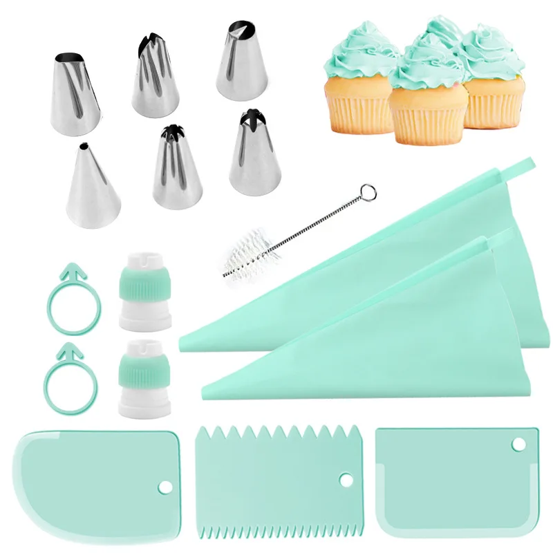 

16PCs Cake Decorating Tip Stainless Steel Cream Nozzle Pastry Tools Accessories Cake Decorating Pastry Bag Kitchen Baking Set