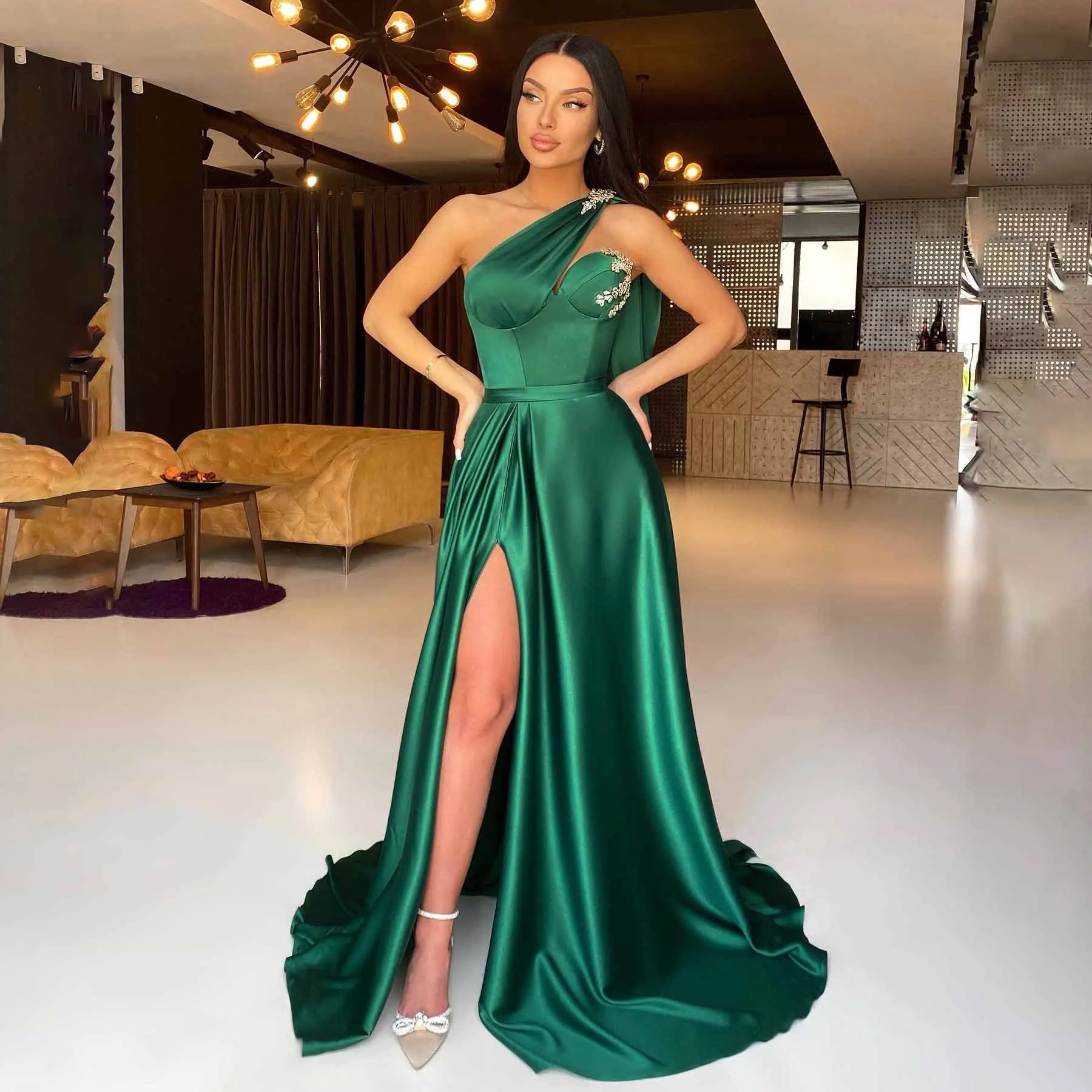 

GIOIO Sweetheart Luxury Formal Evening Dresses Pleat Beading Sleeveless فساتين سهرة Floor Length Elegant Prom Gowns Party Women