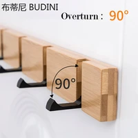 creative wall hat clothes adhesive solid wood wall hangers folding coat hook wooden wall living room kitchen toilet bamboo rack