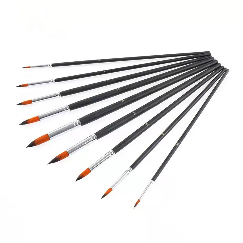 9 watercolor brushes gouache nylon wool copper tube painted acrylic pens art supplies paint brush set |