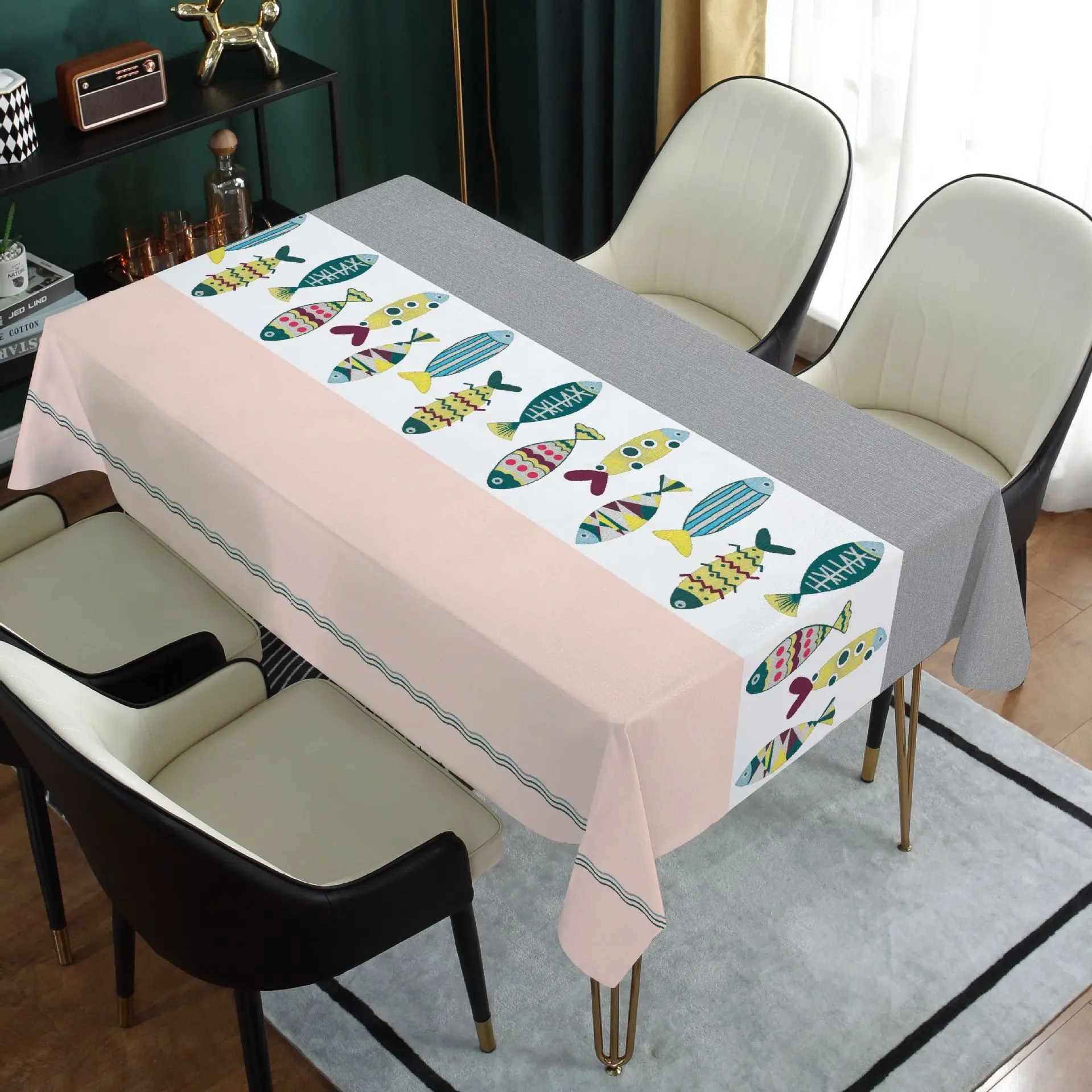 

Nordic style rectangle table cloth waterproof oilproof table linen PVC printing table cover hotel wedding Decor table protector