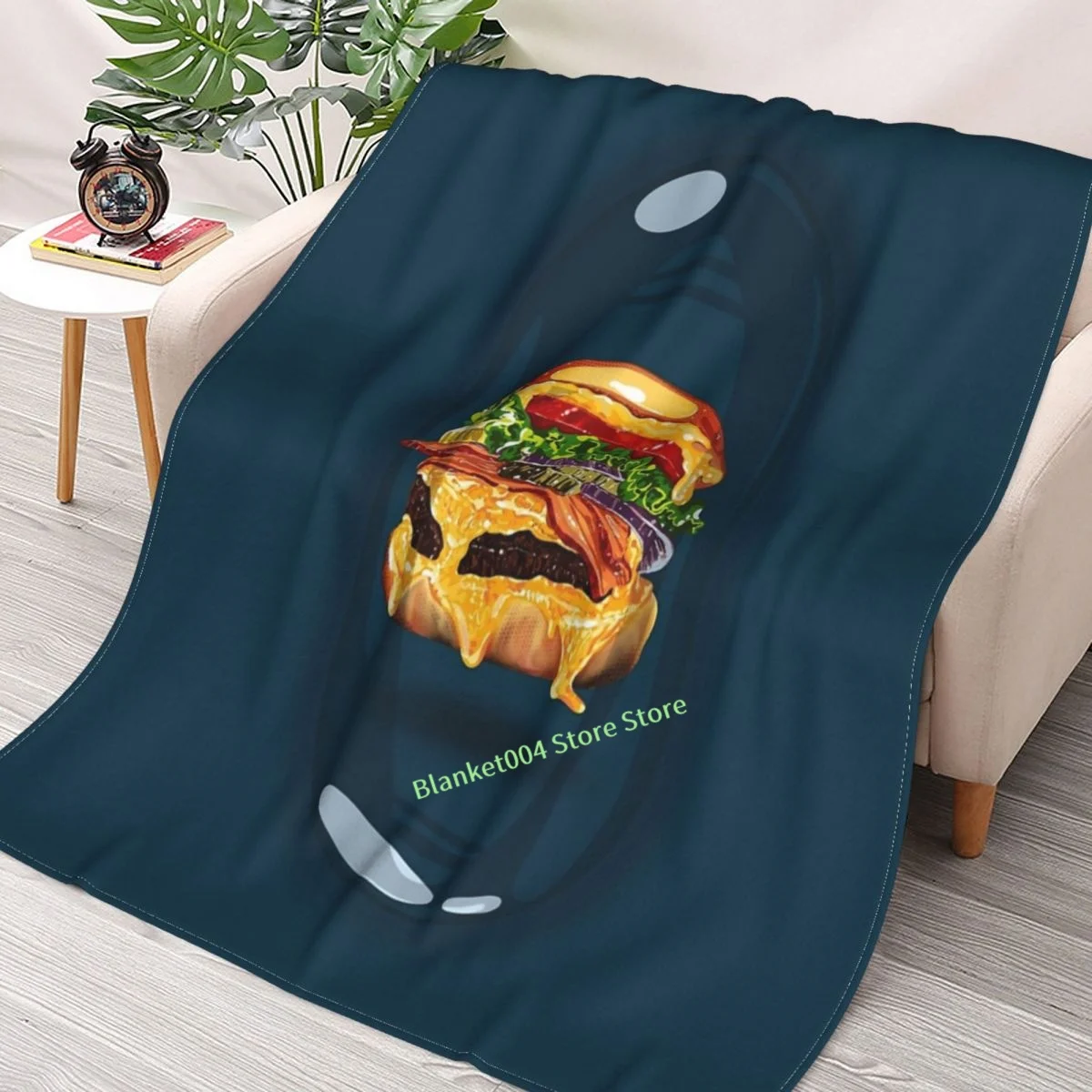 

Burger Design Throw Blanket 3D printed sofa bedroom decorative blanket children adult Christmas gift