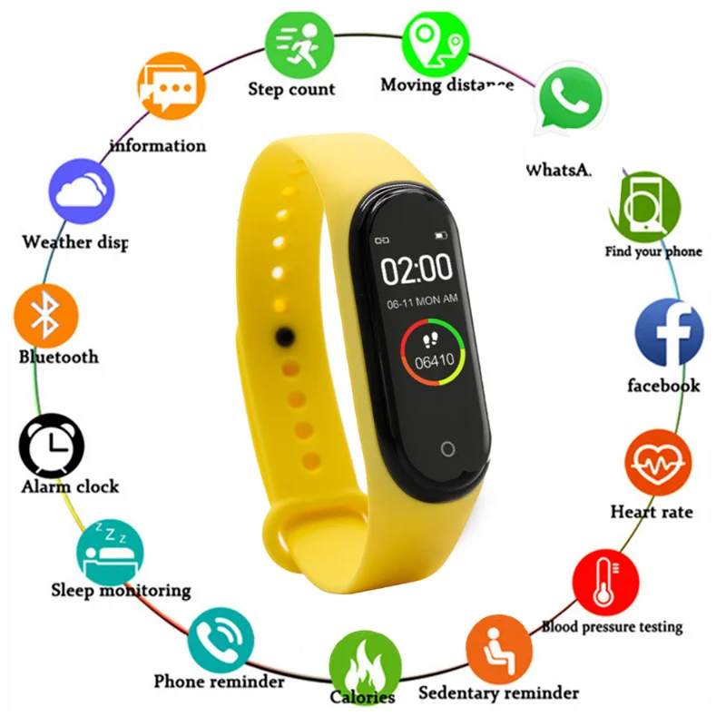 

Smart Watches Waterproof Sport Silicone Band Watch Wristwatch Women Clock Electronics LED Pedometer Bracelet Kids Watches M4