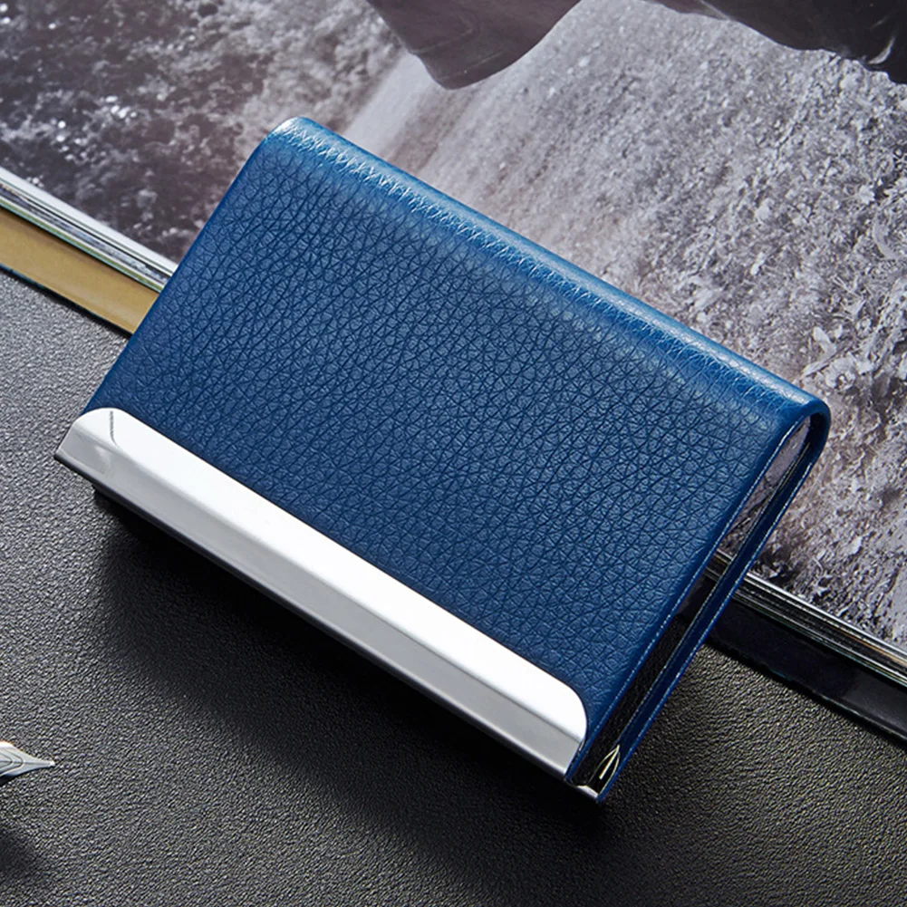 

Portable PU Leather Solid Fashion Case Credit Mini Gift Wallet Box Name Card Holder Business Storage Bag
