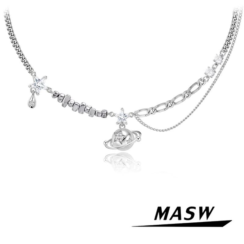 Ожерелье MASW с фианитами