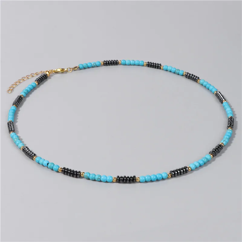 Модный браслет из голубых гематитовых камней - трендовое украшение для женщин, мужчин и друзей в стиле минимализма на вечеринках. Оптовая продажа ювелирных изделий в подарок.