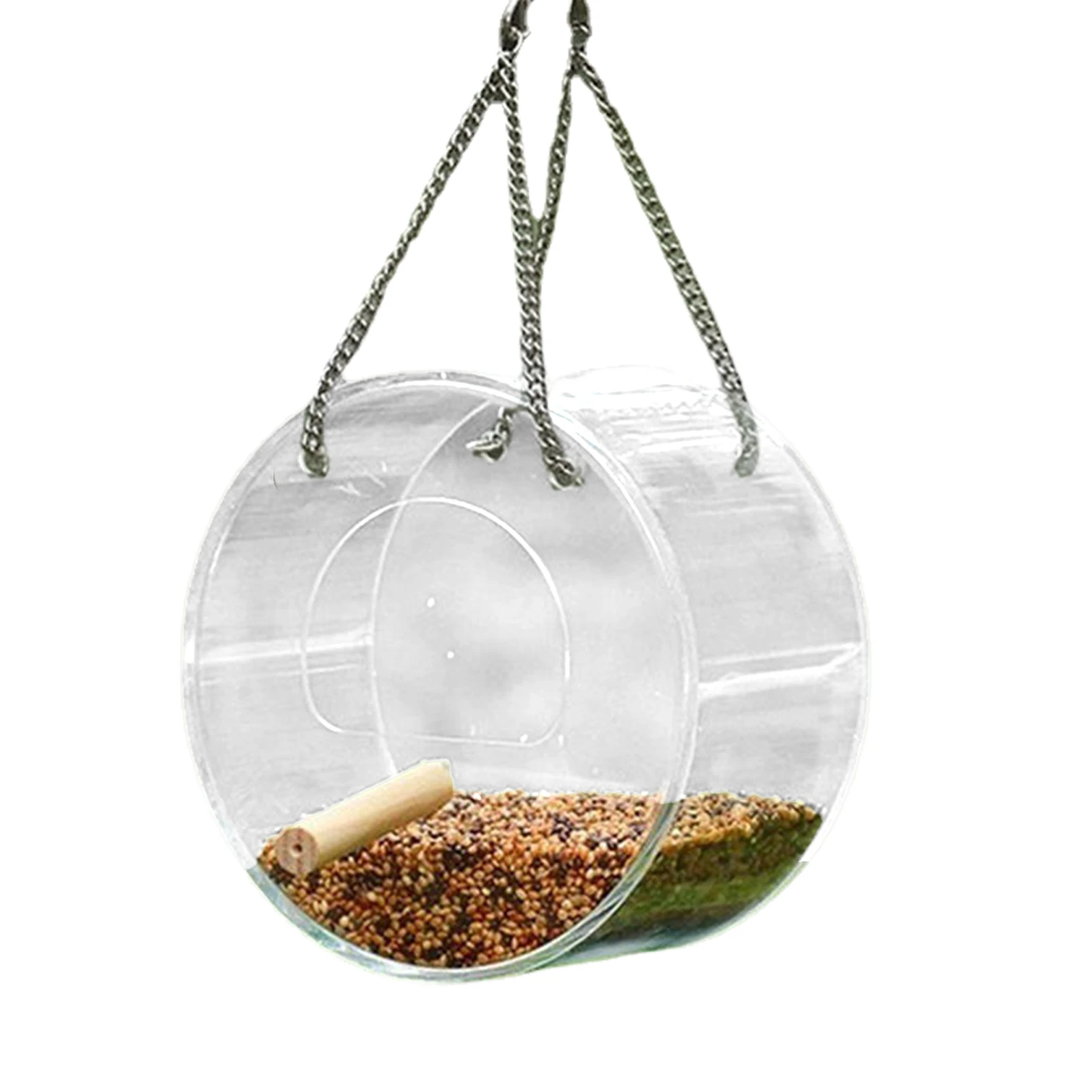 

Clear Round -Style Bird Feeder For Hangings Round Squirrel Proof Bird Feeder Round Waterproof Bird Feeder With Roof Adjustable