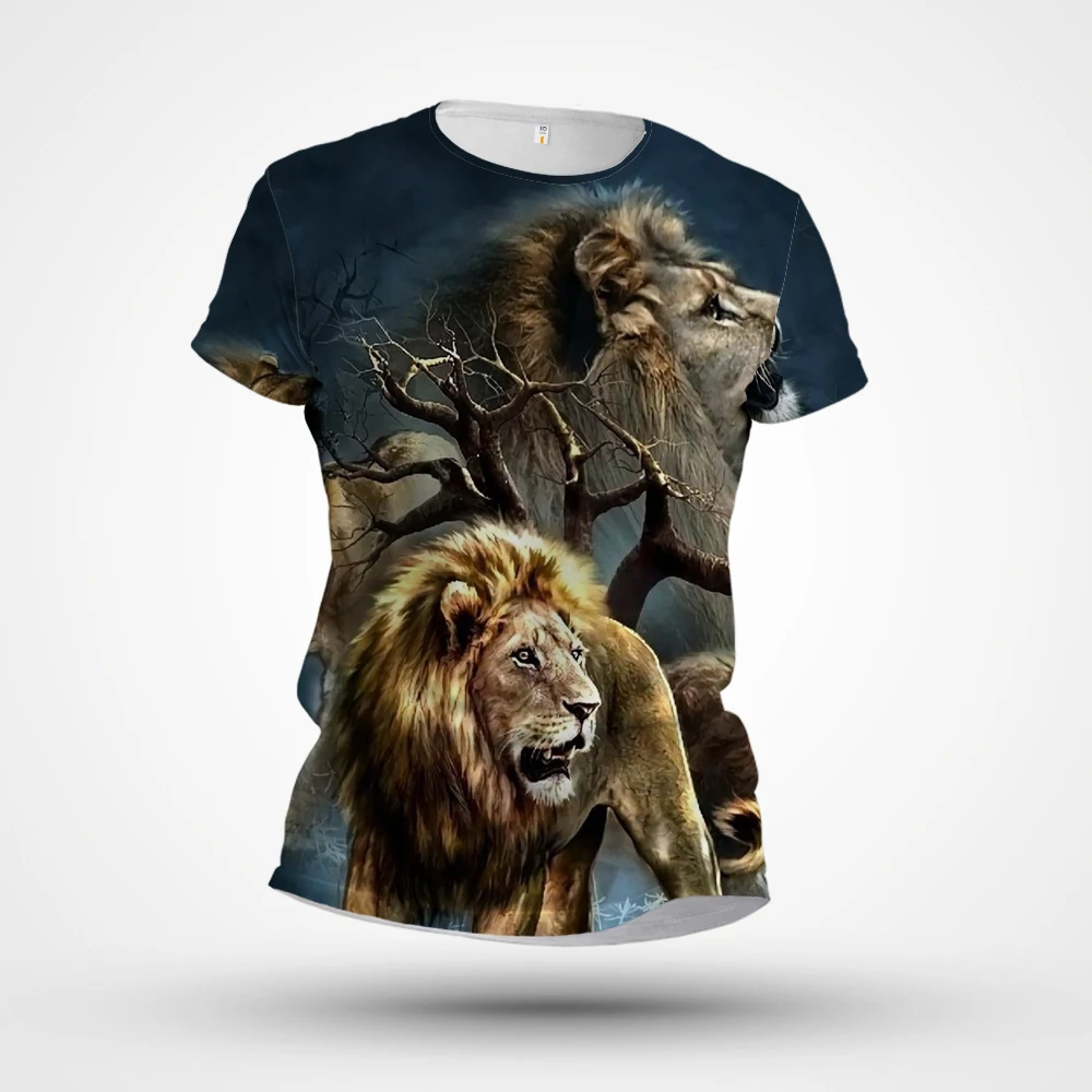 

2023 Новая летняя футболка прямые продажи с завода 3D печать индивидуальный Модный Рисунок льва