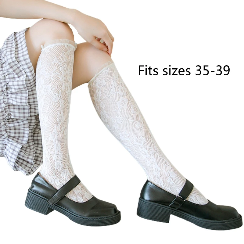 YUYU женские милые ажурные гольфы для девочек винтажные с жаккардовым рисунком и