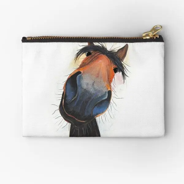 

Horse Print Happy Dave By Shirley Maca Zipper Pouches Money Men Pure Underwear Packaging Coin Storage Socks Cosmetic Pocket