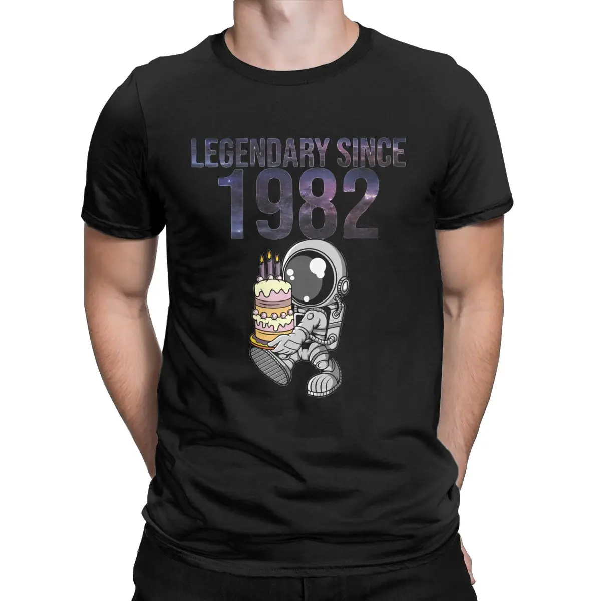 

Since 1982 Space Lovers 1982 Birthday for men 100% Cotton Casual T-Shirts Round Collar Short Sleeve Tops Big Size
