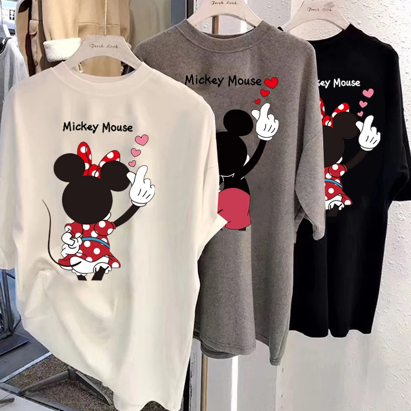 

Disney Cartoon Mickey Women Tshirt Tops Summer Ullzangoversized T-shirts Ulzzang Hip Hop Streetwear Harajuku Short Sleeve Tshirt