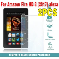 2pcs for fire hd 8 2017 alexa tempered glass tablet protective film screen protector glass
