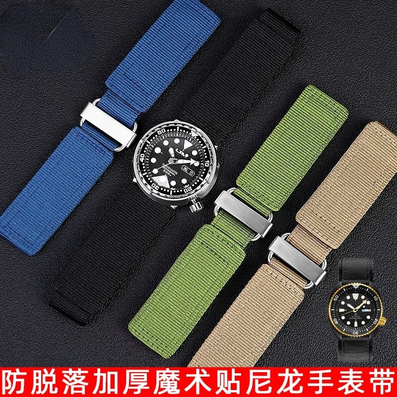 

For Panerhai Seiko Canned Abalone Nylon Watchband Mido Citizen Hook and Loop Outdoor Watch Strap 22mm