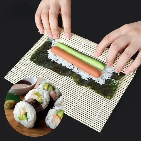 Инструменты для суши, роллер для суши, Бамбуковый материал, роллеры для суши, сделай сам и рисовое весло, японские продукты