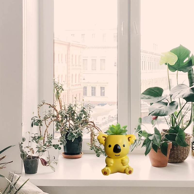 Q0KE милый цветочный горшок с коалой УФ-форма для эпоксидной смолы ваза