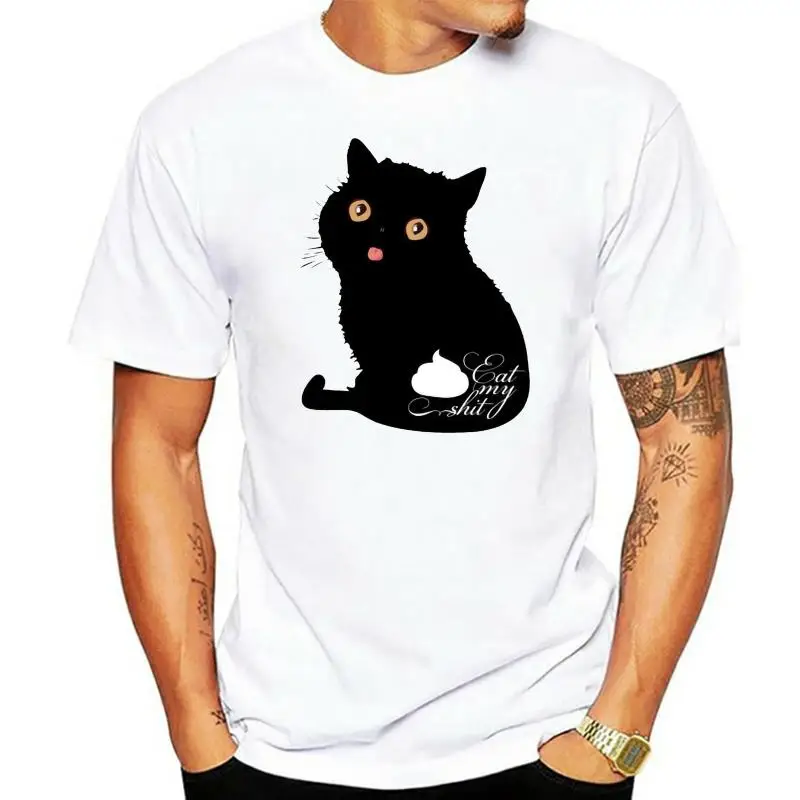 

Футболка с принтом съешь мое дерьмо, Мужская футболка, хлопковая Футболка с круглым вырезом и короткими рукавами, женская футболка