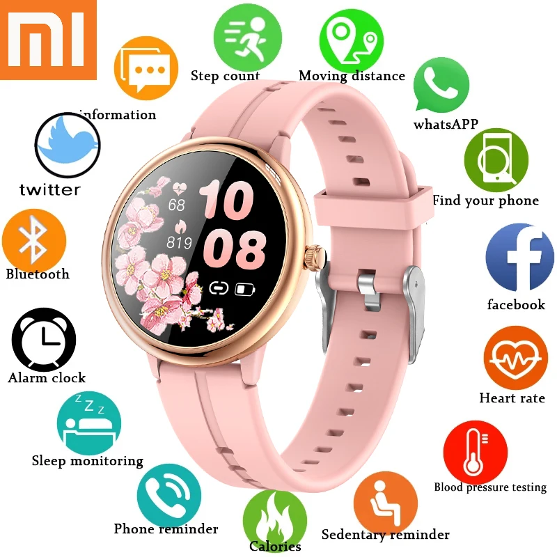 

XIAOMI Fashion Women Smart Watch Physiological Heart Rate Blood Pressure Monitor for Android IOS Waterproof Ladies Smartwatch