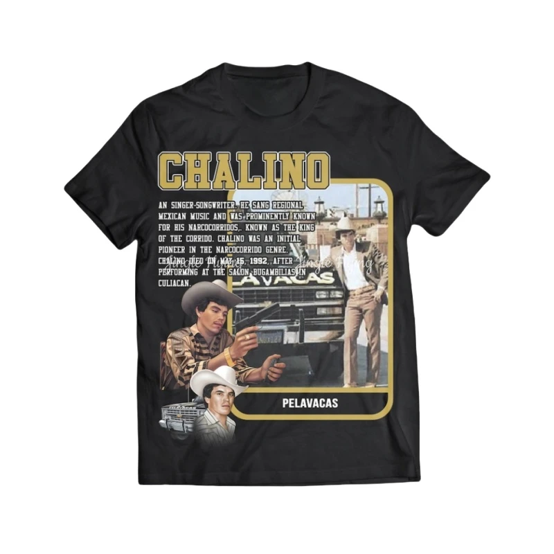 Футболка с картами Chalino Sanchez унисекс мягкая дышащая повседневная уличная одежда