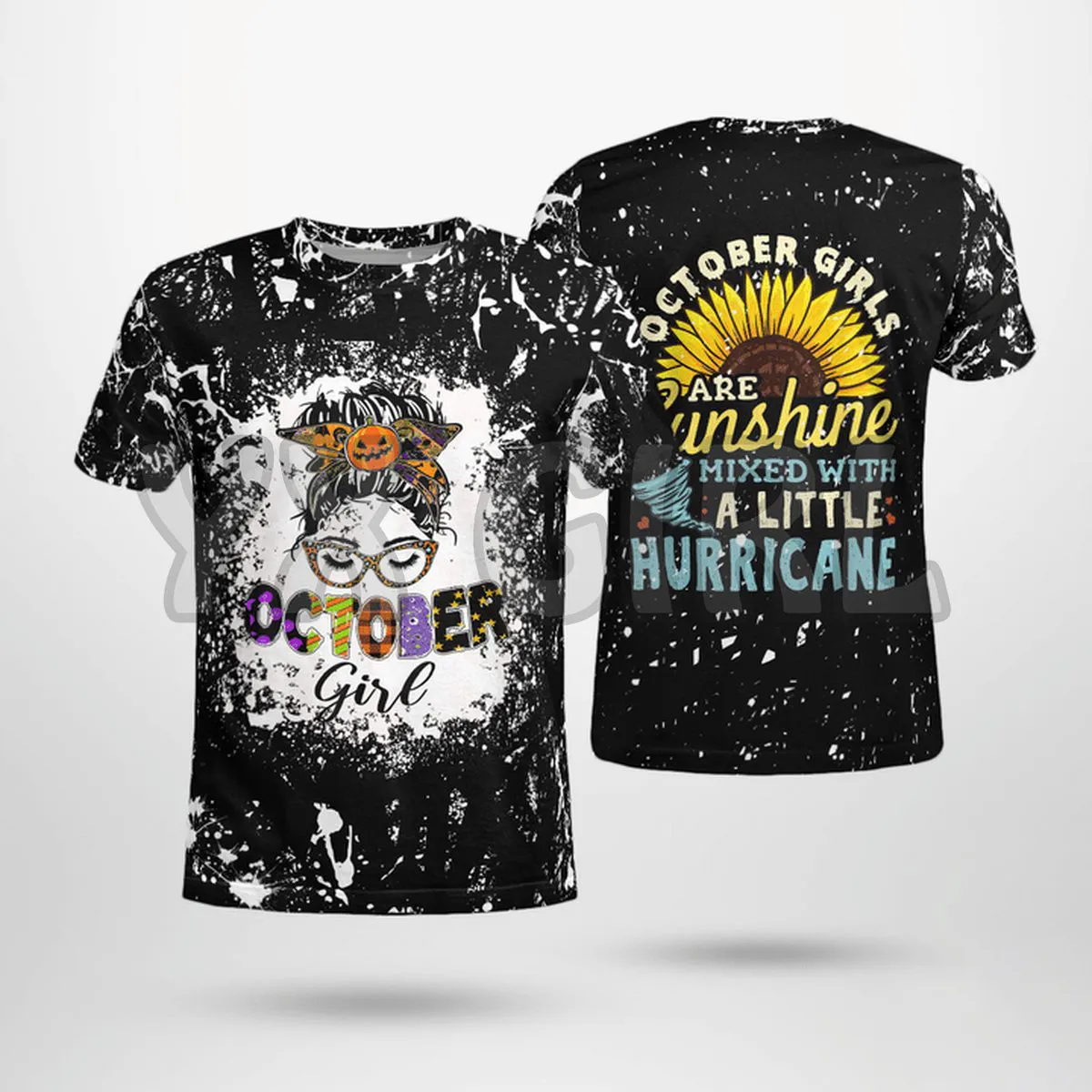 

2022 Summer Fashion Messy Bun October Girls Sunshine Mixed Hurricane 3D All Over Printed T Shirts Tee Tops shirts Unisex Tshirt