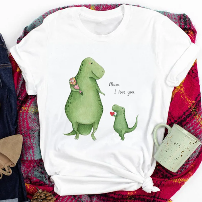 

Women Graphic Funny Dinosaur Mom Print Cute Print Merry Christmas Ladies Top Tshirt Female Womens Clothes T Tee Shirt T-shirt
