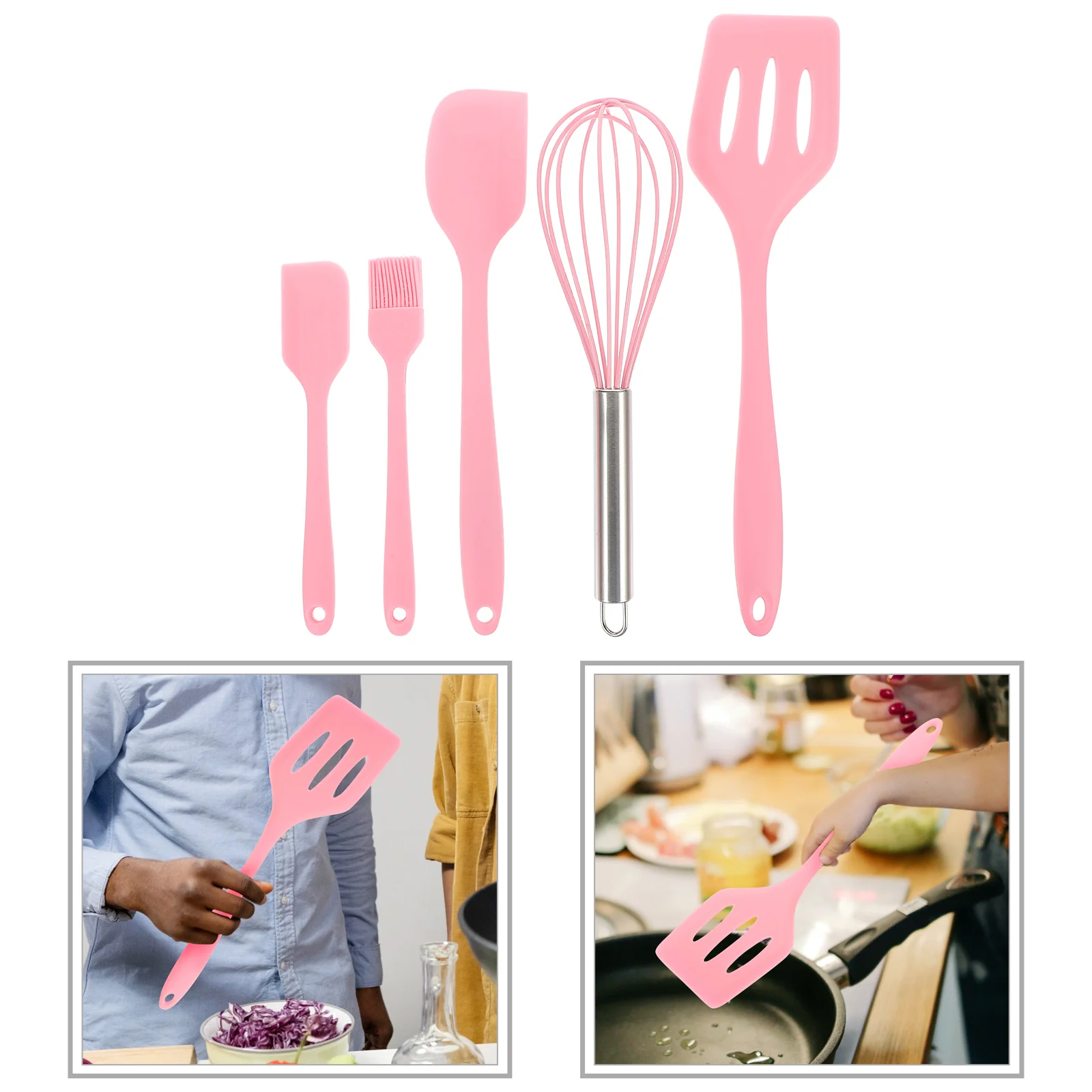 

Spatula Spoon Silicone Set Turner Spatula Baking Spatula Cooking Utensils Silicone Kitchen Tools Silica Gel Scoop Strainer