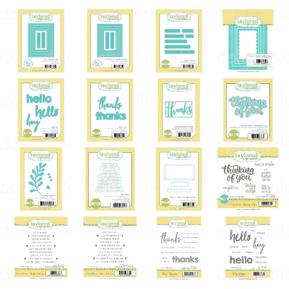 

Hello Thank Sentiment Strips Clear Stamps and Metal Cutting Dies Sets for DIY Craft Making Greeting Card Scrapbooking Decoration
