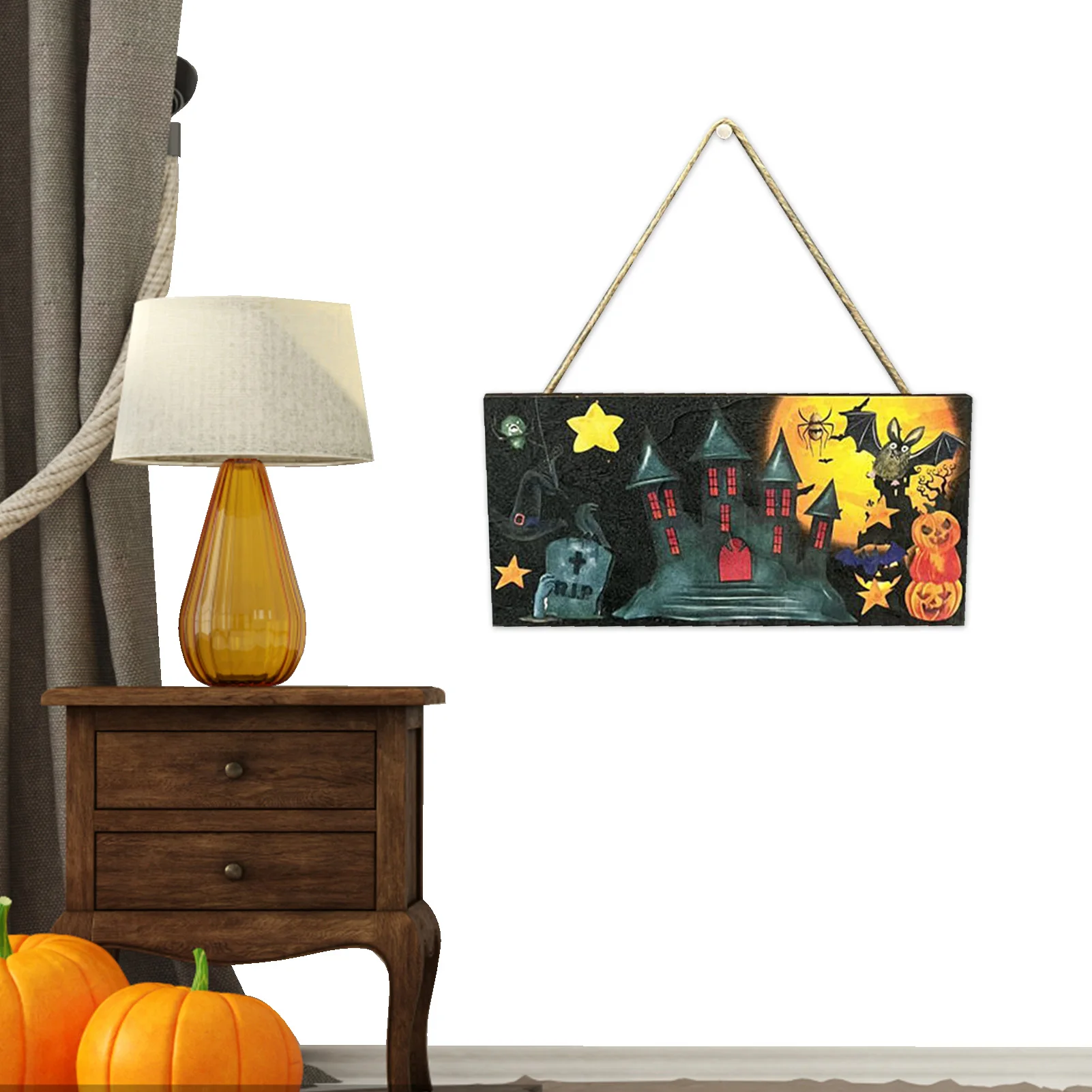 

Дверной декор для Хэллоуина, фермерские дверные декорации, праздничные украшения для комнат, деревянная декоративная дверная тарелка, пода...