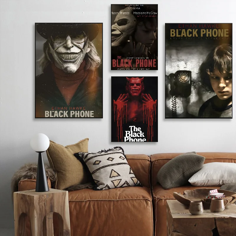 The Black Phone Movie Poster Self-adhesive Art Waterproof Paper Sticker Coffee House Bar Room Wall Decor