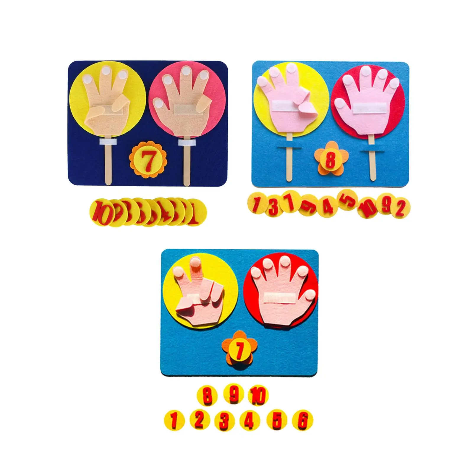 

Felt Hand Number Math Toy Fine Motor Skill Montessori Toy Learning Finger Arithmetic Digital Cognition for Girls Boys Preschool