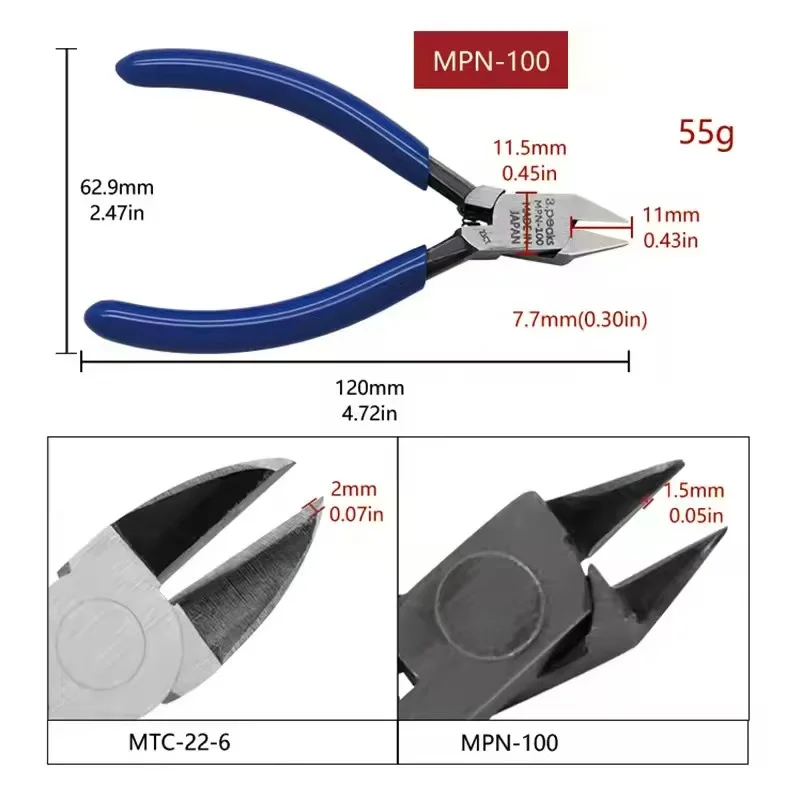 5/6-дюймовый диагональный резак для заподлицо, ультратонкие лезвия, кусачки для ели для наборов моделей, электроника, прецизионные кусачки для проволоки, не оставляющиеся