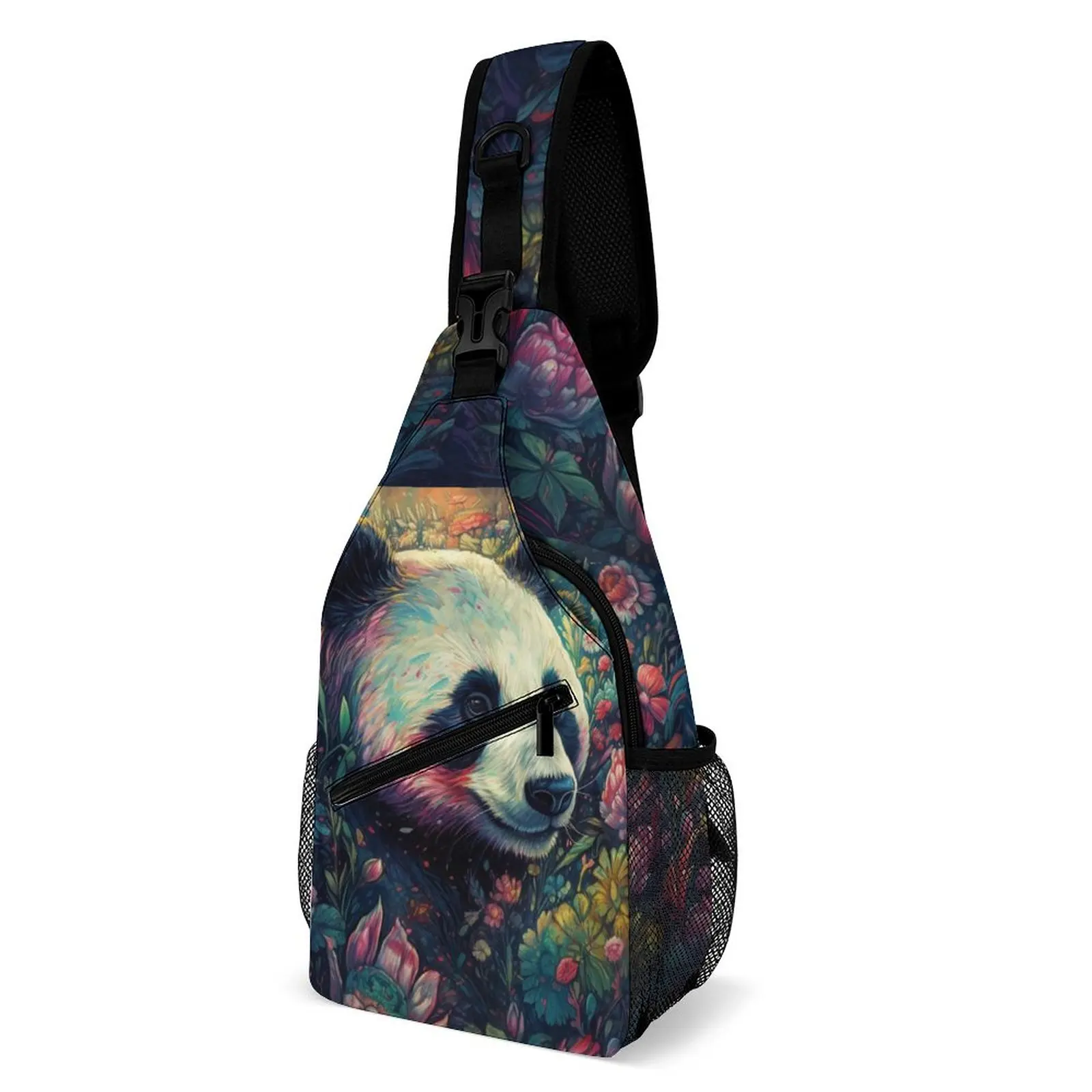 

Panda Shoulder Bags Colorful Painting Neon Novelty Chest Bag Men Cycling Running Sling Bag Phone Custom Small Bags