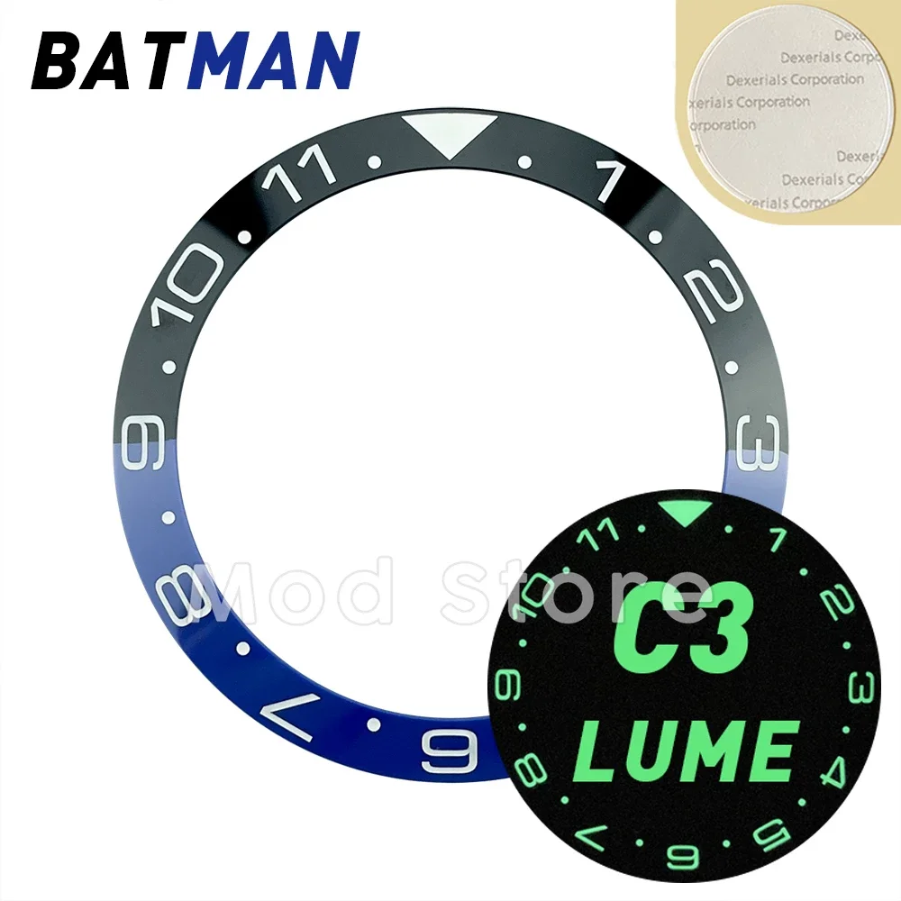 

NEW High quality 38MM 12Hours Dual-Time Ceramic Bezel Insert Set For SKX007/009/011 Mod Sloping Design Super C3 Lume