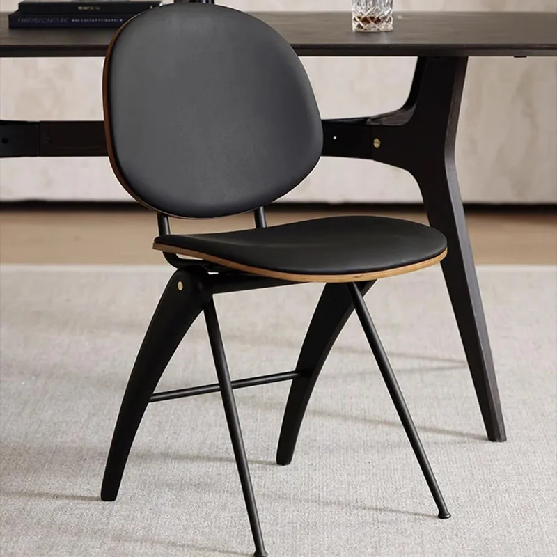 

Floor Modern Dining Chair Salon Longue Designer Bar Black Waiting Chair Wooden Balcony Kitchen Sillas De Comedor Room Furniture